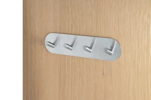 Click Here To Enlarge This Photo Of Eclipse 34736 Satin Stainless Steel Self Adhesive Quad Angled Coat Hook