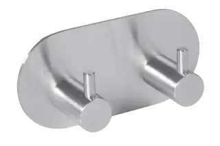 Eclipse 34738 Satin Stainless Steel Self Adhesive Double Coat Hook