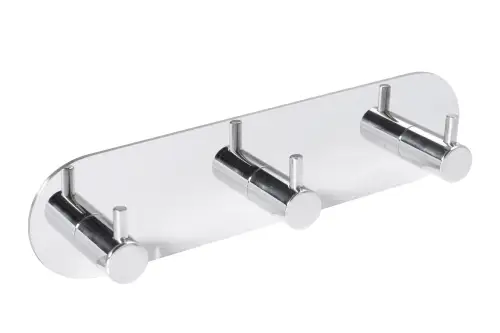 Click Here To Enlarge This Photo Of Eclipse 34749 Polished Stainless Steel Self Adhesive Trio Coat Hook