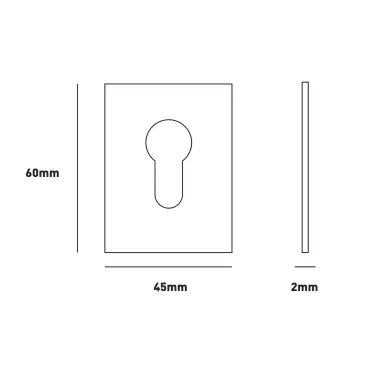 Click Here To Enlarge This Photo Of Eclipse 34764 Polished Stainless Steel 45x60x2mm Self Adhesive Euro Profile Escutcheon