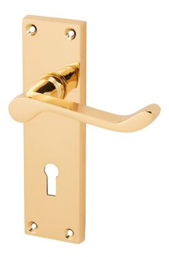 Click Here To Enlarge This Photo Of Eclipse 25671 Victorian Scroll Polished Brass Contract Lever Lock Set