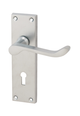 Click Here To Enlarge This Photo Of Eclipse 37315 Victorian Scroll Satin Chrome 'Picasso' Lever Lock Set
