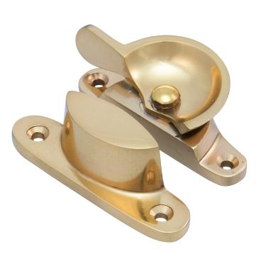 Click Here To Enlarge This Photo Of Eclipse 21166 Fitch Pattern Polished Brass Sash Fastener