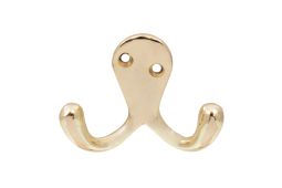 Eclipse 21170 Polished Brass 50mm Victorian Double Robe Hook
