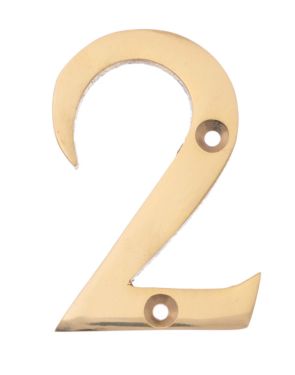 Click Here To Enlarge This Photo Of Eclipse 21182 Polished Brass 76mm Victorian Pattern Face Fix Numeral 2