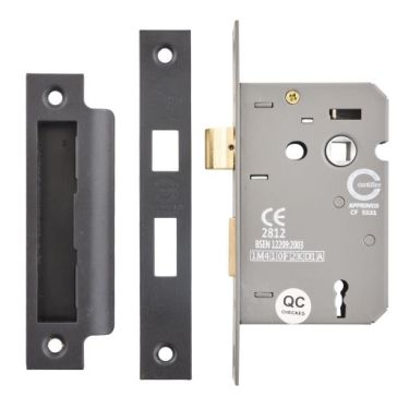 Click Here To Enlarge This Photo Of Eclipse 71510 63mm CE Fire Rated 3 Lever Mortice Sashlock - Matt Black