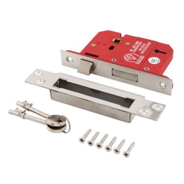 Click Here To Enlarge This Photo Of Eclipse 70063 76mm Heavy Duty 5 Lever Mortice Sashlock &lpar;BS3621&rpar; - Satin Chrome