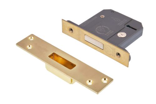 Click Here To Enlarge This Photo Of Eclipse 70066 76mm Heavy Duty 5 Lever Mortice Deadlock &lpar;BS3621&rpar; - Polished Brass