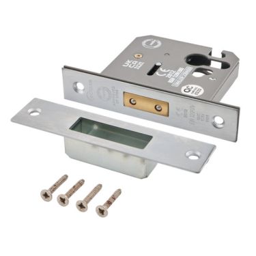 Click Here To Enlarge This Photo Of Eclipse 71099 76mm CE Fire Rated Euro Profile Deadlock - Satin Chrome
