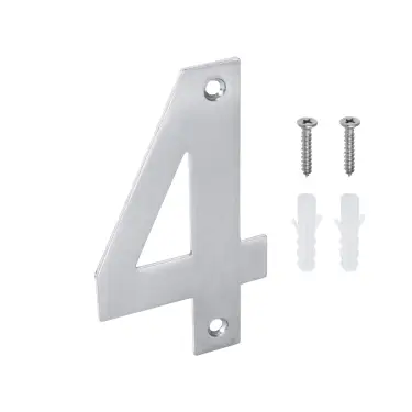 Click Here To Enlarge This Photo Of Eclipse 34724 Satin Stainless Steel &lpar;G304&rpar; 102mm Face Fix Numeral 4