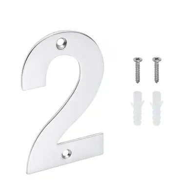 Click Here To Enlarge This Photo Of Eclipse 34772 Polished Stainless Steel &lpar;G304&rpar; 102mm Face Fix Numeral 2