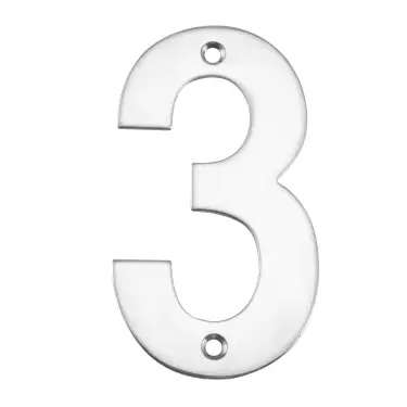 Click Here To Enlarge This Photo Of Eclipse 34773 Polished Stainless Steel &lpar;G304&rpar; 102mm Face Fix Numeral 3