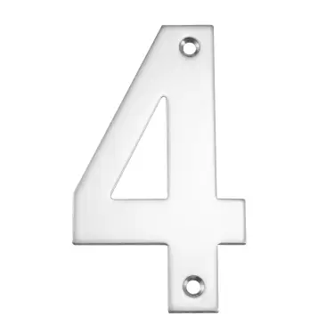 Click Here To Enlarge This Photo Of Eclipse 34774 Polished Stainless Steel &lpar;G304&rpar; 102mm Face Fix Numeral 4