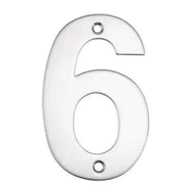 Click Here To Enlarge This Photo Of Eclipse 34776 Polished Stainless Steel &lpar;G304&rpar; 102mm Face Fix Numeral 6