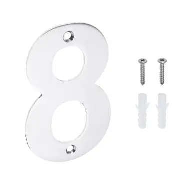 Click Here To Enlarge This Photo Of Eclipse 34778 Polished Stainless Steel &lpar;G304&rpar; 102mm Face Fix Numeral 8