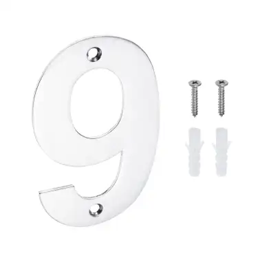 Click Here To Enlarge This Photo Of Eclipse 34779 Polished Stainless Steel &lpar;G304&rpar; 102mm Face Fix Numeral 9