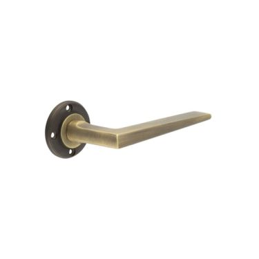 Click Here To Enlarge This Photo Of BUR10AB Frelan Hardware Burlington Mayfair Door Handles &lpar;No Outer Rose&rpar; Antique Brass