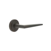 BUR10KIT81 Frelan Hardware Burlington Mayfair Door Handles on Stepped Rose Dark Bronze