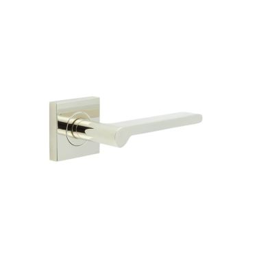 Click Here To Enlarge This Photo Of BUR15KIT162 Frelan Hardware Burlington Fitzrovia Door Handles on Square Plain Rose Polished Nickel