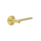 BUR15KIT237 Frelan Hardware Burlington Fitzrovia Door Handles on Stepped Rose Satin Brass