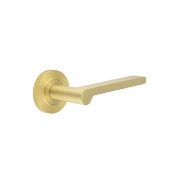 Click Here To Enlarge This Photo Of BUR15KIT239 Frelan Hardware Burlington Fitzrovia Door Handles on Knurled Rose Satin Brass