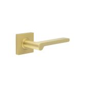 BUR15KIT240 Frelan Hardware Burlington Fitzrovia Door Handles on Square Plain Rose Satin Brass