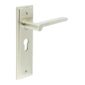 BUR15KIT323 Frelan Hardware Burlington Fitzrovia Door Handles on 47&period;5mm Euro Backplate Satin Nickel