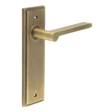 Click Here To Enlarge This Photo Of BUR15KIT8 Frelan Hardware Burlington Fitzrovia Door Handles on Latch Backplate Antique Brass