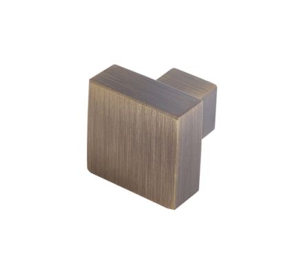 Click Here To Enlarge This Photo Of BUR201AB Frelan Hardware Burlington Trafalgar 30mm Square Cupboard Knob Antique Brass