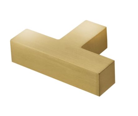 Click Here To Enlarge This Photo Of BUR202SB Frelan Hardware Burlington Trafalgar 60mm T Bar Square Cupboard Knob Satin Brass