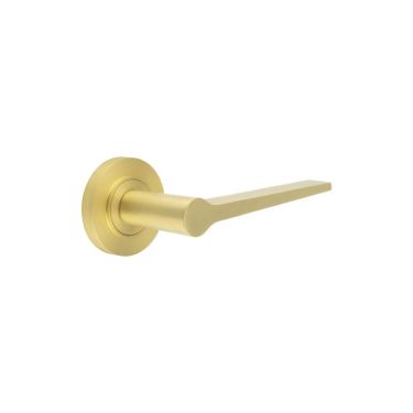 Click Here To Enlarge This Photo Of BUR20KIT235 Frelan Hardware Burlington Knightsbridge Door Handles on Plain Rose Satin Brass