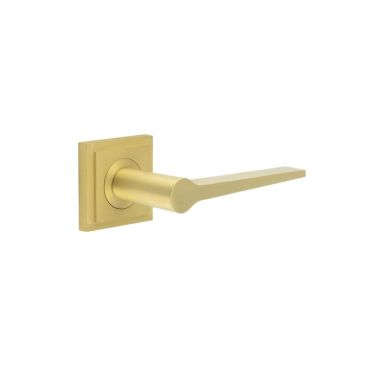 Click Here To Enlarge This Photo Of BUR20KIT241 Frelan Hardware Burlington Knightsbridge Door Handles on Square Stepped Rose Satin Brass
