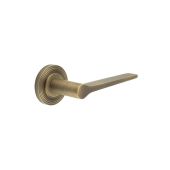BUR20KIT4 Frelan Hardware Burlington Knightsbridge Door Handles on Reeded Rose Antique Brass