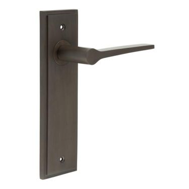 Click Here To Enlarge This Photo Of BUR20KIT86 Frelan Hardware Burlington Knightbridge Door Handles on Latch Backplate Dark Bronze
