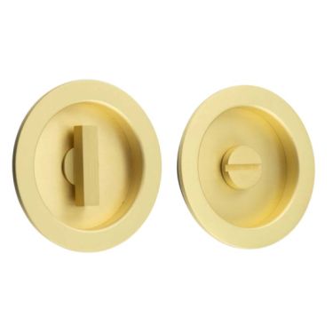 Click Here To Enlarge This Photo Of BUR216SB Frelan Hardware Burlington Circular Flush Turn & Release Satin Brass