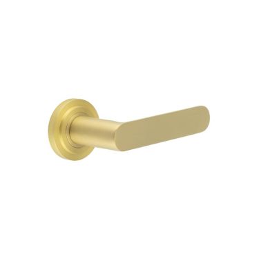 Click Here To Enlarge This Photo Of BUR25KIT237 Frelan Hardware Burlington Kensington Door Handles on Stepped Rose Satin Brass
