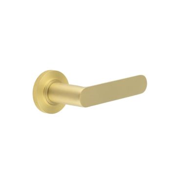 Click Here To Enlarge This Photo Of BUR25KIT239 Frelan Hardware Burlington Kensington Door Handles on Knurled Rose Satin Brass