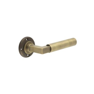 Click Here To Enlarge This Photo Of BUR30AB Frelan Hardware Burlington Westminster Door Handles &lpar;No Outer Rose&rpar; Antique Brass