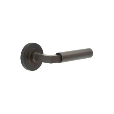 Click Here To Enlarge This Photo Of BUR30KIT83 Frelan Hardware Burlington Westminster Door Handles on Knurled Rose Dark Bronze