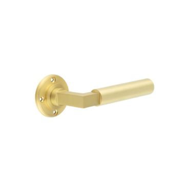 Click Here To Enlarge This Photo Of BUR30SB Frelan Hardware Burlington Westminster Door Handles &lpar;No Outer Rose&rpar; Satin Brass