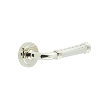 Click Here To Enlarge This Photo Of BUR35KIT159 Frelan Hardware Burlington Highgate Door Handles on Stepped Rose Polished Nickel