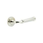 BUR35KIT159 Frelan Hardware Burlington Highgate Door Handles on Stepped Rose Polished Nickel