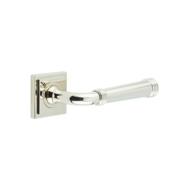 Click Here To Enlarge This Photo Of BUR35KIT163 Frelan Hardware Burlington Highgate Door Handles on Square Stepped Rose Polished Nickel