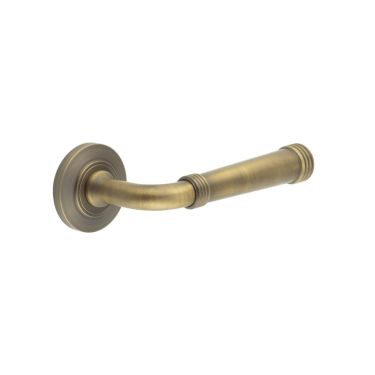 Click Here To Enlarge This Photo Of BUR35KIT2 Frelan Hardware Burlington Highgate Door Handles on Chamfered Rose Antique Brass
