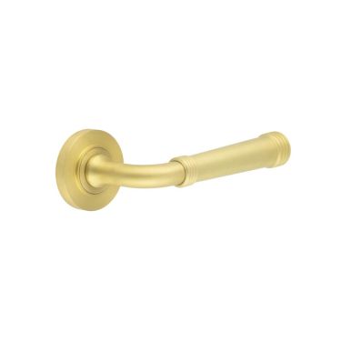 Click Here To Enlarge This Photo Of BUR35KIT235 Frelan Hardware Burlington Highgate Door Handles on Plain Rose Satin Brass