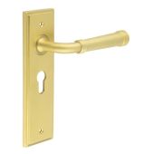BUR35KIT245 Frelan Hardware Burlington Highgate Door Handles on 47&period;5mm Euro Backplate Satin Brass