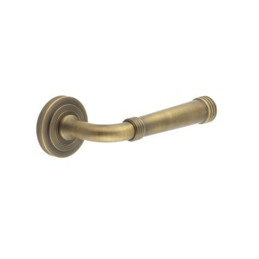 Click Here To Enlarge This Photo Of BUR35KIT3 Frelan Hardware Burlington Highgate Door Handles on Stepped Rose Antique Brass