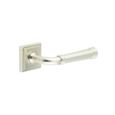 Click Here To Enlarge This Photo Of BUR35KIT319 Frelan Hardware Burlington Highgate Door Handles on Square Stepped Rose Satin Nickel