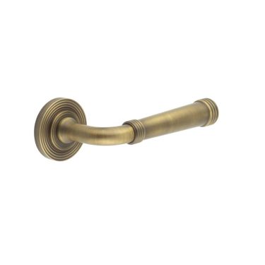 Click Here To Enlarge This Photo Of BUR35KIT4 Frelan Hardware Burlington Highgate Door Handles on Reeded Rose Antique Brass