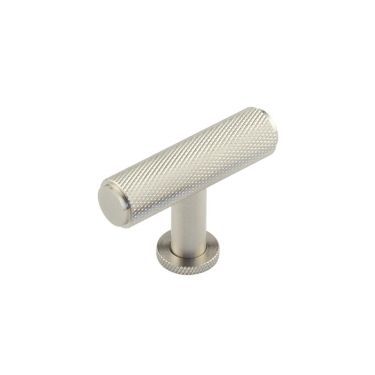 Click Here To Enlarge This Photo Of BUR401SN Frelan Hardware Burlington Piccadilly Knurled 55mm T Bar Cupboard Knob Satin Nickel